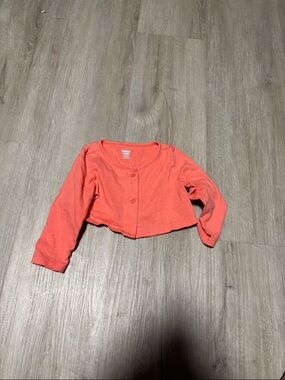 Old Navy Girls Coral Button-Front Cropped Cardigan